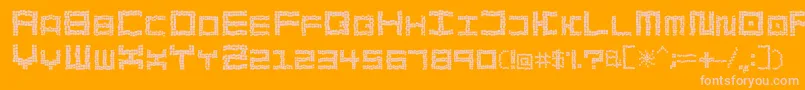 BathTilesCrumble Font – Pink Fonts on Orange Background