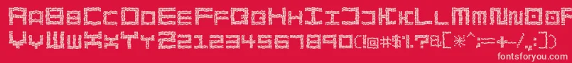BathTilesCrumble Font – Pink Fonts on Red Background