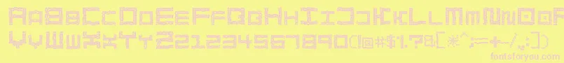 BathTilesCrumble Font – Pink Fonts on Yellow Background