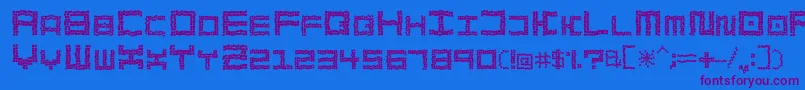 BathTilesCrumble Font – Purple Fonts on Blue Background