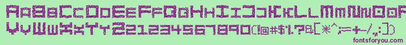 BathTilesCrumble Font – Purple Fonts on Green Background