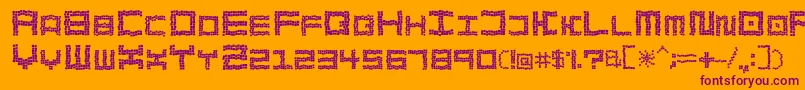 BathTilesCrumble Font – Purple Fonts on Orange Background