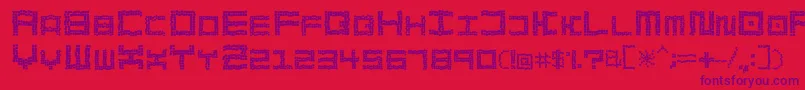 フォントBathTilesCrumble – 赤い背景に紫のフォント