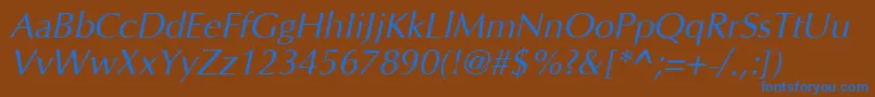 AgopushighresolutionOblique Font – Blue Fonts on Brown Background