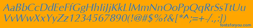 AgopushighresolutionOblique Font – Blue Fonts on Orange Background