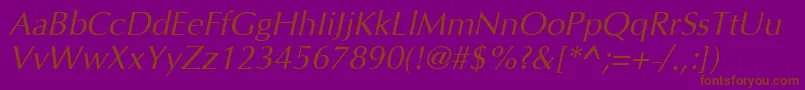 AgopushighresolutionOblique Font – Brown Fonts on Purple Background