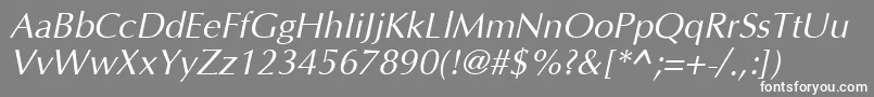 フォントAgopushighresolutionOblique – 灰色の背景に白い文字