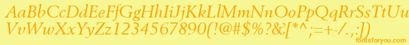 CortexSsiItalic Font – Orange Fonts on Yellow Background