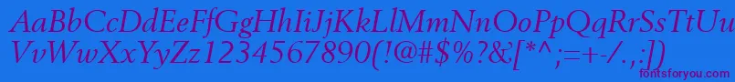 CortexSsiItalic Font – Purple Fonts on Blue Background