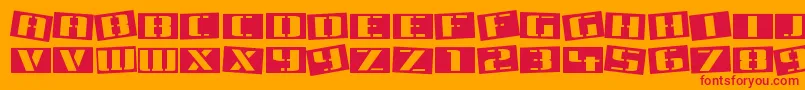 TinsnipsRegular Font – Red Fonts on Orange Background