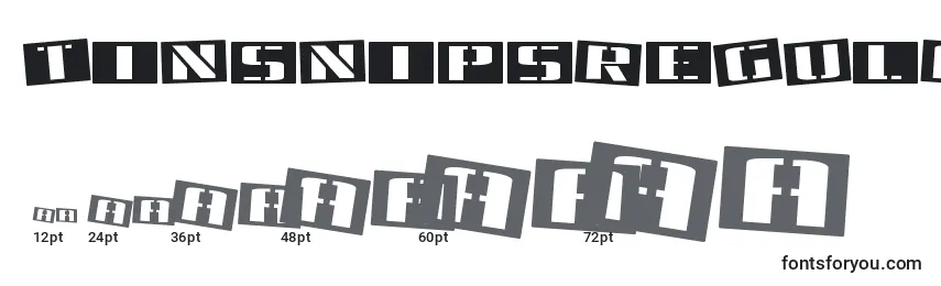 TinsnipsRegular Font Sizes