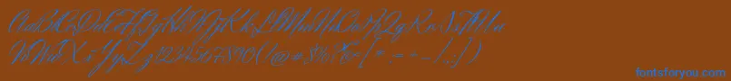 HerrVonMuellerhoff Font – Blue Fonts on Brown Background