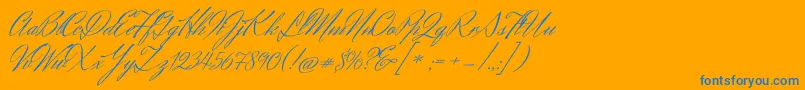 HerrVonMuellerhoff Font – Blue Fonts on Orange Background