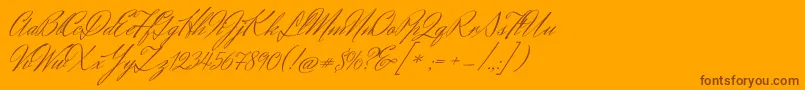 HerrVonMuellerhoff Font – Brown Fonts on Orange Background