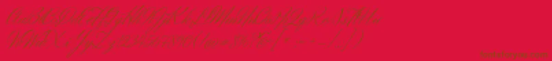 HerrVonMuellerhoff Font – Brown Fonts on Red Background