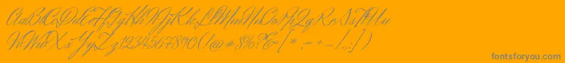 HerrVonMuellerhoff-Schriftart – Graue Schriften auf orangefarbenem Hintergrund