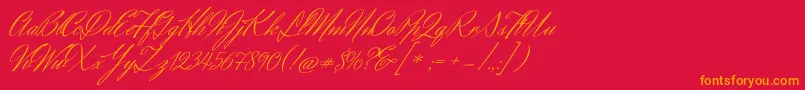 HerrVonMuellerhoff Font – Orange Fonts on Red Background