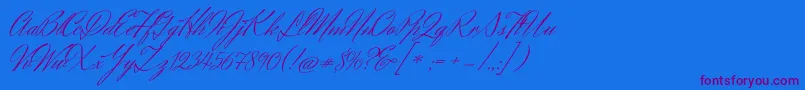 HerrVonMuellerhoff Font – Purple Fonts on Blue Background