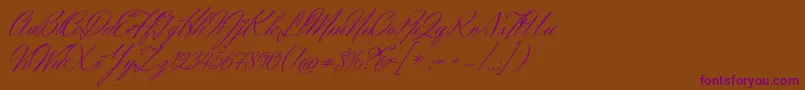 HerrVonMuellerhoff Font – Purple Fonts on Brown Background
