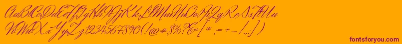 HerrVonMuellerhoff Font – Purple Fonts on Orange Background