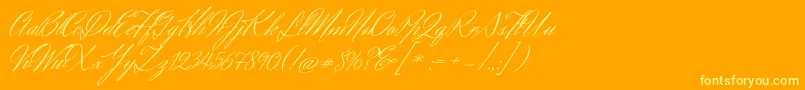 HerrVonMuellerhoff Font – Yellow Fonts on Orange Background