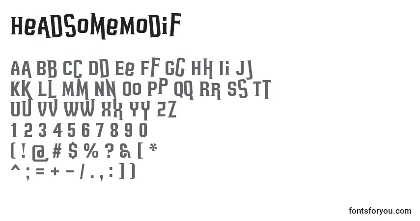 Шрифт HeadsomeModif – алфавит, цифры, специальные символы
