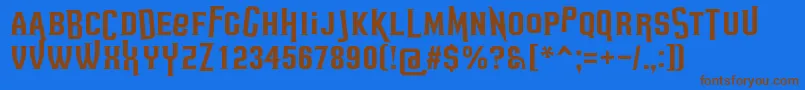 HeadsomeModif Font – Brown Fonts on Blue Background