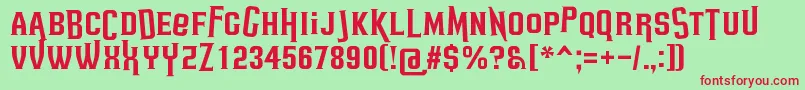 HeadsomeModif Font – Red Fonts on Green Background