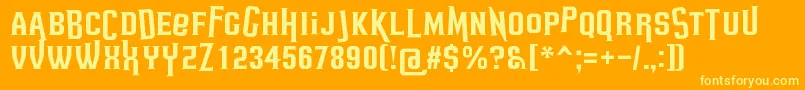 HeadsomeModif-fontti – keltaiset fontit oranssilla taustalla