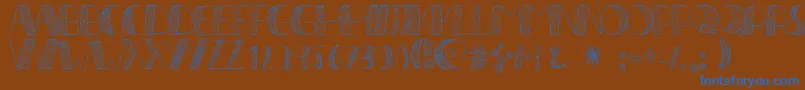 LР±neas2 Font – Blue Fonts on Brown Background