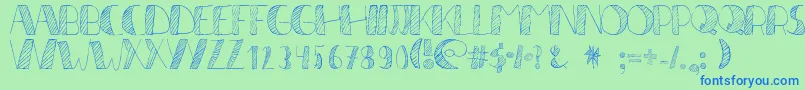 LР±neas2 Font – Blue Fonts on Green Background