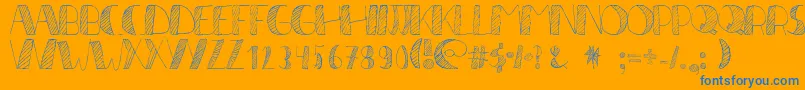 LР±neas2 Font – Blue Fonts on Orange Background