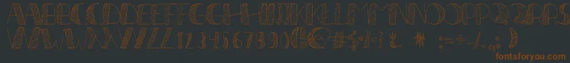LР±neas2-fontti – ruskeat fontit mustalla taustalla