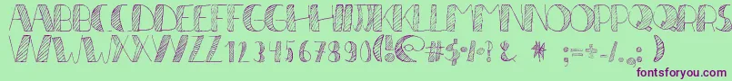 LР±neas2 Font – Purple Fonts on Green Background