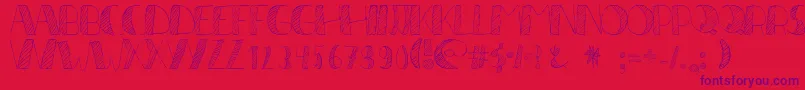 LР±neas2-fontti – violetit fontit punaisella taustalla