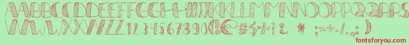 LР±neas2 Font – Red Fonts on Green Background
