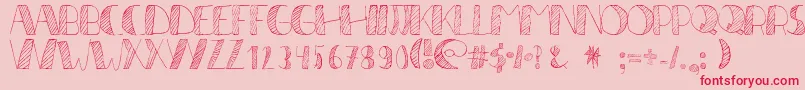 LР±neas2 Font – Red Fonts on Pink Background