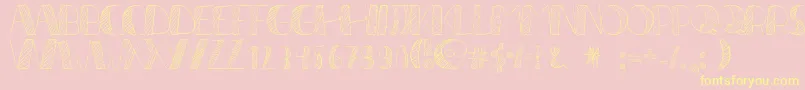 Fonte LР±neas2 – fontes amarelas em um fundo rosa