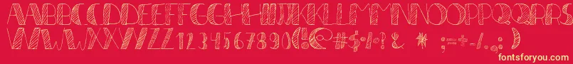 LР±neas2 Font – Yellow Fonts on Red Background