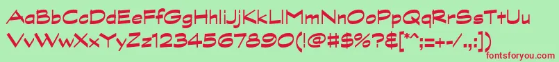 Fonte GraphitestdBold – fontes vermelhas em um fundo verde