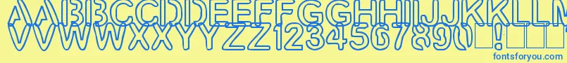 Artline2 Font – Blue Fonts on Yellow Background