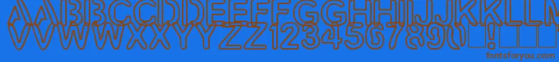 Artline2 Font – Brown Fonts on Blue Background