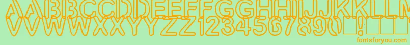 Artline2 Font – Orange Fonts on Green Background