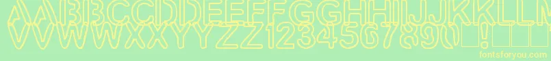 Artline2 Font – Yellow Fonts on Green Background