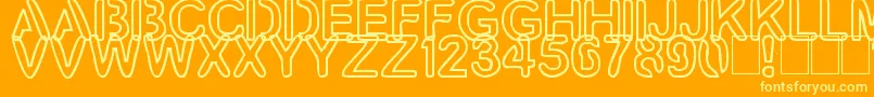 Artline2 Font – Yellow Fonts on Orange Background