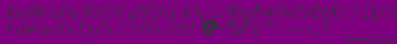 PlagueMass-Schriftart – Schwarze Schriften auf violettem Hintergrund