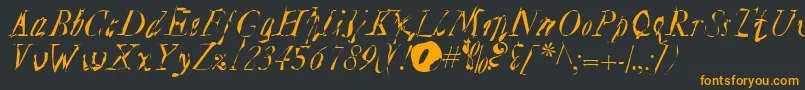 PlagueMass-Schriftart – Orangefarbene Schriften auf schwarzem Hintergrund