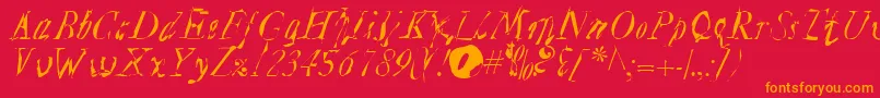 PlagueMass Font – Orange Fonts on Red Background
