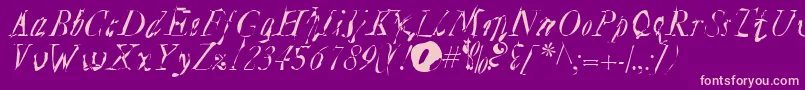 PlagueMass Font – Pink Fonts on Purple Background