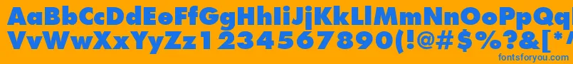 フォントFuturaLtExtraBold – オレンジの背景に青い文字